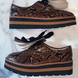 Zara Basic Collection Platform Snakeskin Sneakers